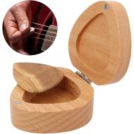 [아마존베스트]Logozoe Beech wood pick case, funny heart-shaped small portable box, for guitarist storage