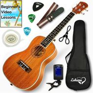 [아마존베스트]Ukulele Concert Size Bundle From Lohanu (LU-C) 2 Strap Pins Installed FREE Uke Strap Case Tuner Picks Hanger Aquila Strings Installed Free Video Lessons BEST UKULELE BUNDLE DEAL Pu