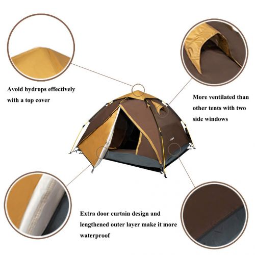  Lohastour Pop Up Tent for Camping - Waterproof 2-3 Person Backpacking Tent 3 Season for Hiking Travel Adventure Beach