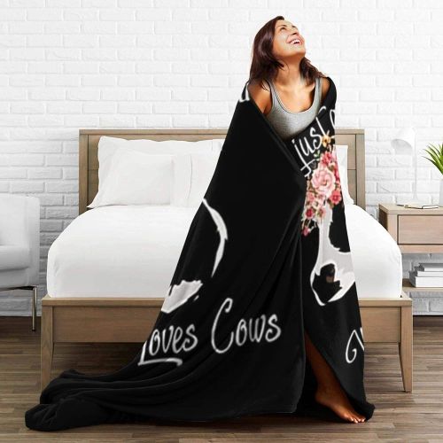  [아마존베스트]Lokapala Multi-Styles Just A Girl Who Loves Cows Flannel Soft Blanket Bed Throw Fit Bed,Sofa, Lap - Warm Cozy Quilt All Season(S 50X40 Inch for Kid)