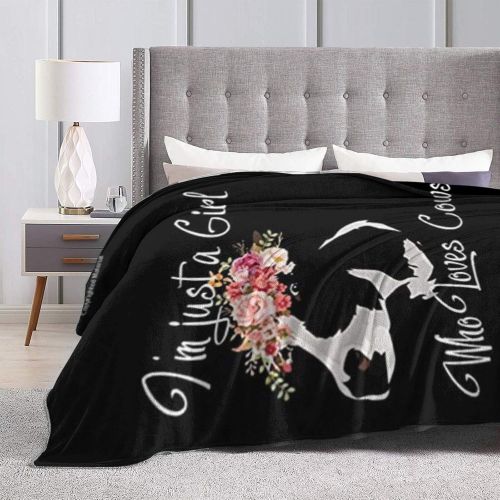  [아마존베스트]Lokapala Multi-Styles Just A Girl Who Loves Cows Flannel Soft Blanket Bed Throw Fit Bed,Sofa, Lap - Warm Cozy Quilt All Season(S 50X40 Inch for Kid)