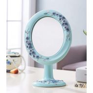 Lokijuge Makeup Mirror Desktop Vanity Mirror High List Mirror (Color : Forget me - Happiness Flower)