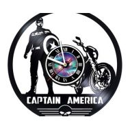LokoARTplace Captain America Movie Wall Clock Made of Vinyl Record Great Gifts idea for Birthday, Wedding, Anniversary, Women, Men, Friends