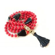 /LolaKatrineBijoux Red Yoga Mala 108, Mantras Mala 108 ,Jewelry Prayer Zen, Gemstone Red Jade, Buddhist Jewelry, Healing Mala 108, Spiritual Prayer Japa Mala