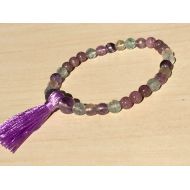 LolaKatrineBijoux Fluorite Lepidolite,Tassel Bracelet Boho,Jewelry Meditation,Rainbow 6mm Bracelet,Stress Creativity 8mm,Purple Bracelet,Bohemian Bracelet Zen