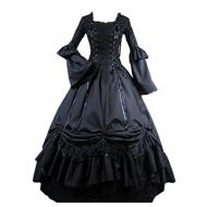 Loli Miss Womens Square Collar Lace Up Gothic Lolita Dress Ball Victorian Costume Dress