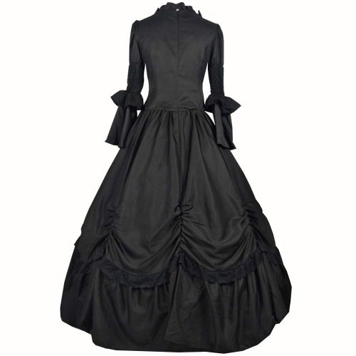 Loli Miss Womens Square Collar Lace Up Gothic Lolita Dress Ball Victorian Costume Dress