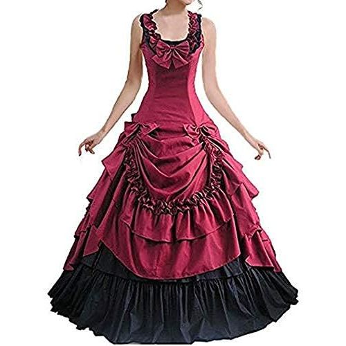  Loli Miss Womens Sleeveless Bowknot Gothic Lolita Dress Floor Length Ball Gown