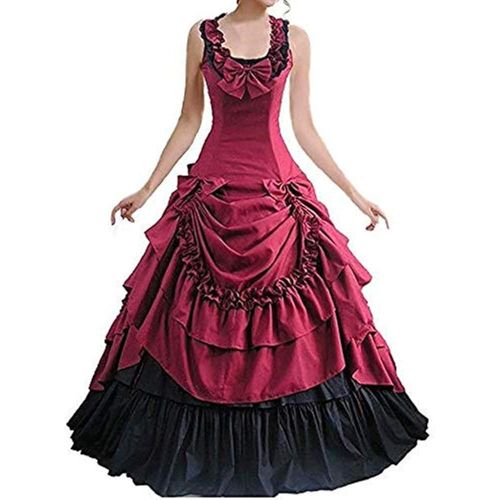  Loli Miss Womens Sleeveless Bowknot Gothic Lolita Dress Floor Length Ball Gown