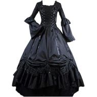 Loli Miss Womens Square Collar Lace Up Gothic Lolita Dress Ball Victorian Costume Dress