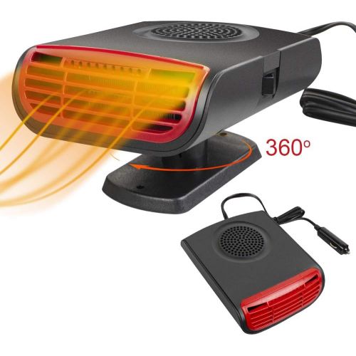  Lolicute Car Heater,3 in 1 Portable 12V 150W Car Windshield Defrost Defogger Electric Fan Heater Heating,360 Degree Rotary Base with Heating & Cooling & Air Purify Function