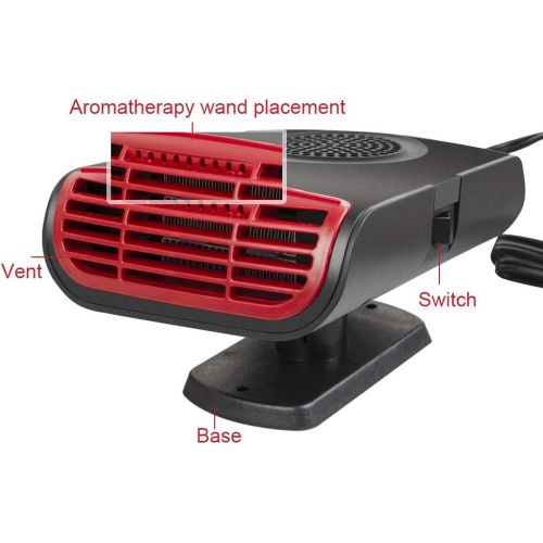  Lolicute Car Heater,3 in 1 Portable 12V 150W Car Windshield Defrost Defogger Electric Fan Heater Heating,360 Degree Rotary Base with Heating & Cooling & Air Purify Function