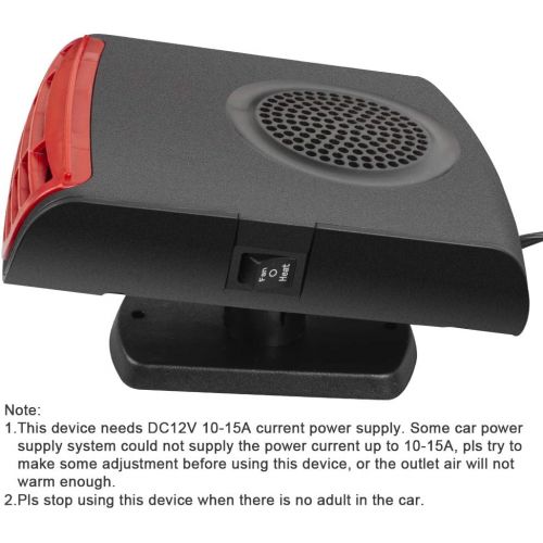  Lolicute Car Heater,3 in 1 Portable 12V 150W Car Windshield Defrost Defogger Electric Fan Heater Heating,360 Degree Rotary Base with Heating & Cooling & Air Purify Function