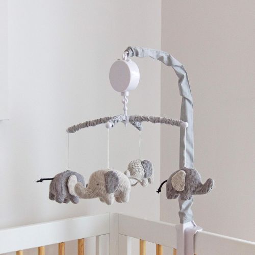  Lolli by Lolli Living Baby Musical Mobiles (Bailey Elephant). Knitted Elephant Shapes Crib Mobile for Nurseries