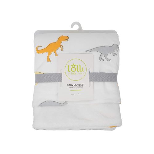  Lolli by Lolli Living Cotton Baby Blanket with Sherpa. Bailey Elephant Print Blanket for Cribs and Strollers (40x30 inch)