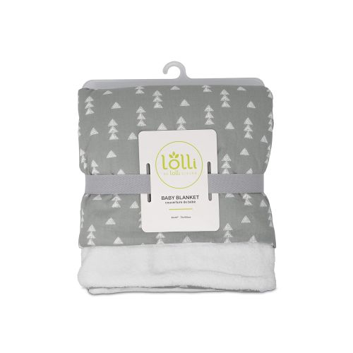  Lolli by Lolli Living Cotton Baby Blanket with Sherpa. Bailey Elephant Print Blanket for Cribs and Strollers (40x30 inch)