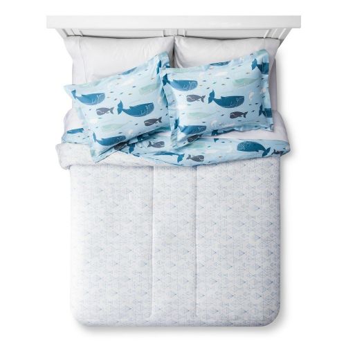  Lolli Living Boys 100% Cotton Whale of A Time Aquatic Themed Reversible Fish Comforter Set (Full/Queen)