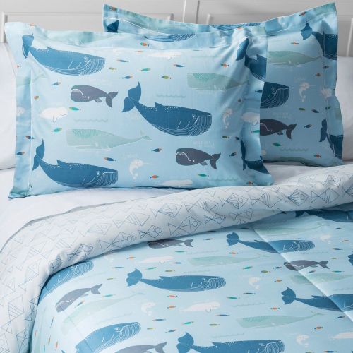  Lolli Living Boys 100% Cotton Whale of A Time Aquatic Themed Reversible Fish Comforter Set (Full/Queen)