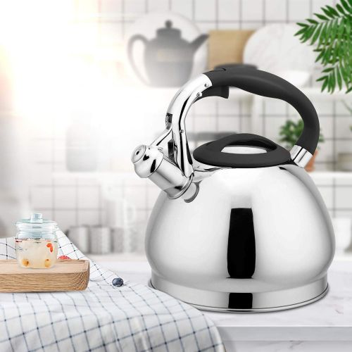  lolly U Whistling Tea Kettle 3L Stainless Steel Teapot with Antiscalding Handle Food Grade Rustproof Tea Kettles for Stovetop Gas Stove Induction Cookers Electric Ceramic Stoves Wo