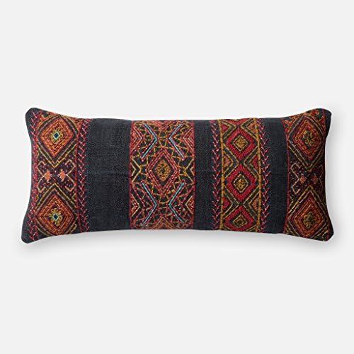  Loloi DSETP0494BLMLPI13 BlackMulti Decorative Accent Pillow, 1 x 2-3 Cover with Down