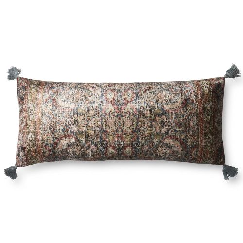  Loloi P0579 Pillow Cover with Down Fill, 13 x 35, Multi