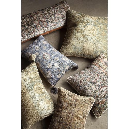  Loloi P0579 Pillow Cover with Down Fill, 13 x 35, Multi