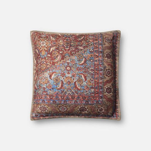  Loloi P0650 Pillow Cover with Poly Fill, 18 x 18, Multi