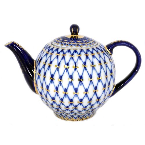  Lomonosov Russia Lomonosov Tulip neta Cobalto 3tazas de porcelana tetera 20oz/600ml by Lomonosov Rusia