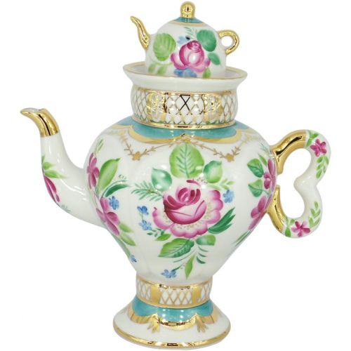  Lomonosov Russia Lomonosov Porcelain Teapot Samovar Light Day 16.2 fl.oz/480 ml