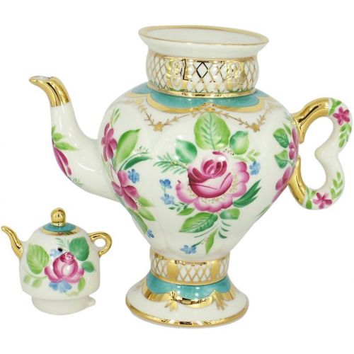  Lomonosov Russia Lomonosov Porcelain Teapot Samovar Light Day 16.2 fl.oz/480 ml