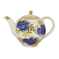 Lomonosov Russia Lomonosov Tetera de porcelana Tulip dorado Garden 3cups 20oz/600ml