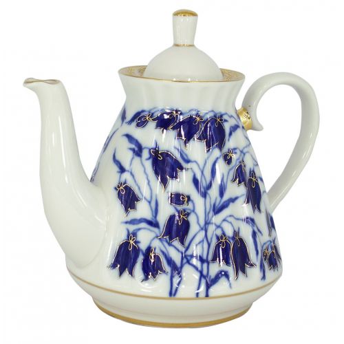  Lomonosov Russia Lomonosov Porcelain 5 Cups Tea Pot 25 ounces/750 mililiter Blue Bells