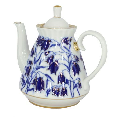  Lomonosov Russia Lomonosov Porcelain 5 Cups Tea Pot 25 ounces/750 mililiter Blue Bells