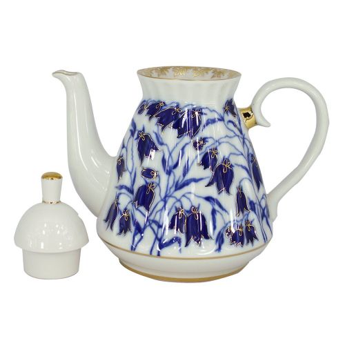  Lomonosov Russia Lomonosov Porcelain 5 Cups Tea Pot 25 ounces/750 mililiter Blue Bells