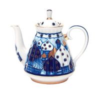 Lomonosov Russia Lomonosov Porcelain Tea Pot Orthodox Domes Church Bells 5 cups 25 oz/750 ml
