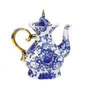 Lomonosov Russia Lomonosov Porcelain Tea Pot 7 cups Singing Garden 37.2 ounses /1100 milliliters