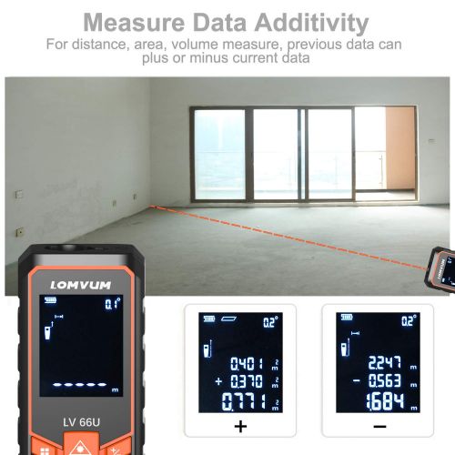  [아마존 핫딜]  [아마존핫딜]Lomvum LOMVUM Digital Laser Measurement - 328ft Laser Distance Meter Mute Function with Backlit LCD Screen, Single-distance Measurement, Continuous Measurement, Area, Pythagorean Modes