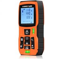 Laser Measure 262Ft M/In/Ft Lomvum Mute Laser Distance Meter with 2 Bubble Levels, Backlit LCD and Pythagorean Mode, Measure Distance, Area and Volume - Carry Pouch and Battery Inc