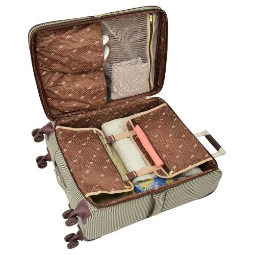  London Fog Cambridge II 20 Expandable Spinner, Olive Houndstooth