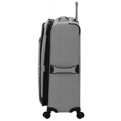  London Fog Cambridge II 20 Expandable Spinner, Black White Houndstooth