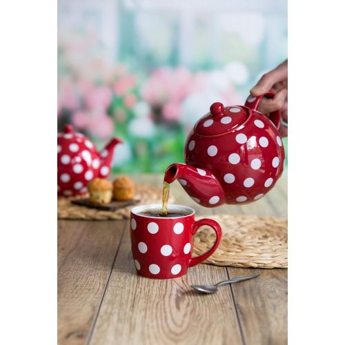  London Pottery Globe teapot 4 cup, red with white spots 17267450