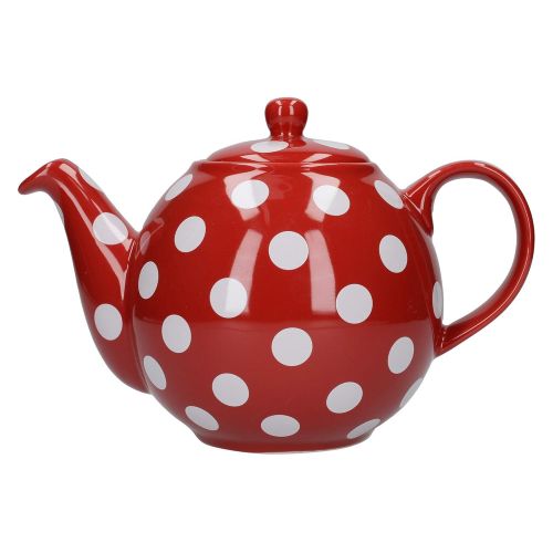  London Pottery Globe teapot 4 cup, red with white spots 17267450