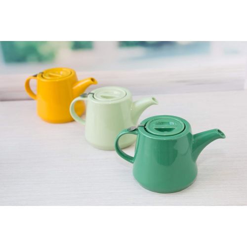  London Pottery Hi-T Infuser Teapot Set with Filter and Built-In Drip Tray, Stoneware, Peppermint, 4 Cup (1 Litre)