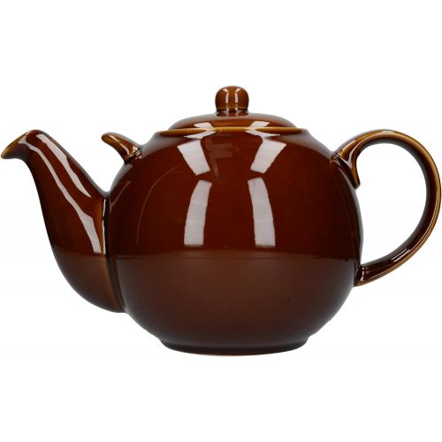  London Pottery Globe Extra Large Teapot with Strainer, 10 Cup (3 Litre), Rockingham Brown