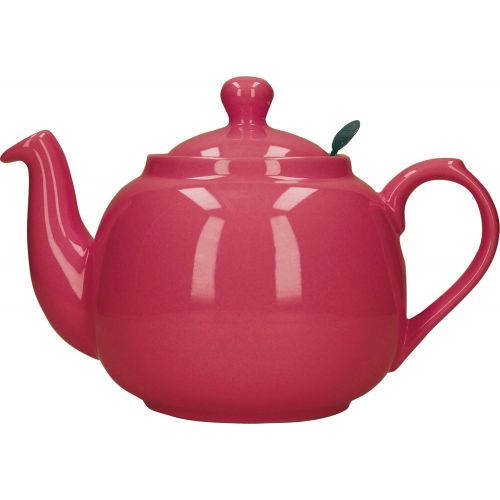  London Pottery Farmhouse Loose Leaf Teapot with Infuser, Ceramic, Pink, 6 Cup (1.5 Litre)