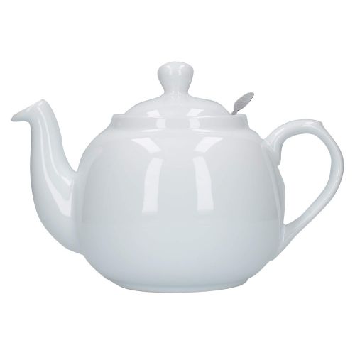  London Pottery Farmhouse Teapot, White, 6 Cup, Closed Box