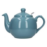 Globe London Pottery 4 Cup Aqua Blue Filter Teapot