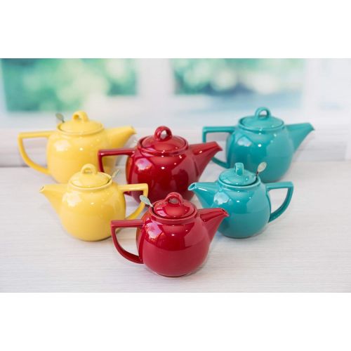  London Pottery Geo Filter Infuser Teapot, 4-Cup (1.1 Litre), Lemon