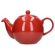 London Pottery Globe Large Teapot with Strainer, Ceramic, Red, 8 Cup (2.4 Litre)