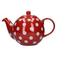 London Pottery Globe Teapot Red with White Spots 6 Cup
